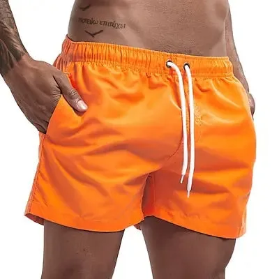 Quick-Dry Men's Swim Trunks with Drawstring Waist and Pockets