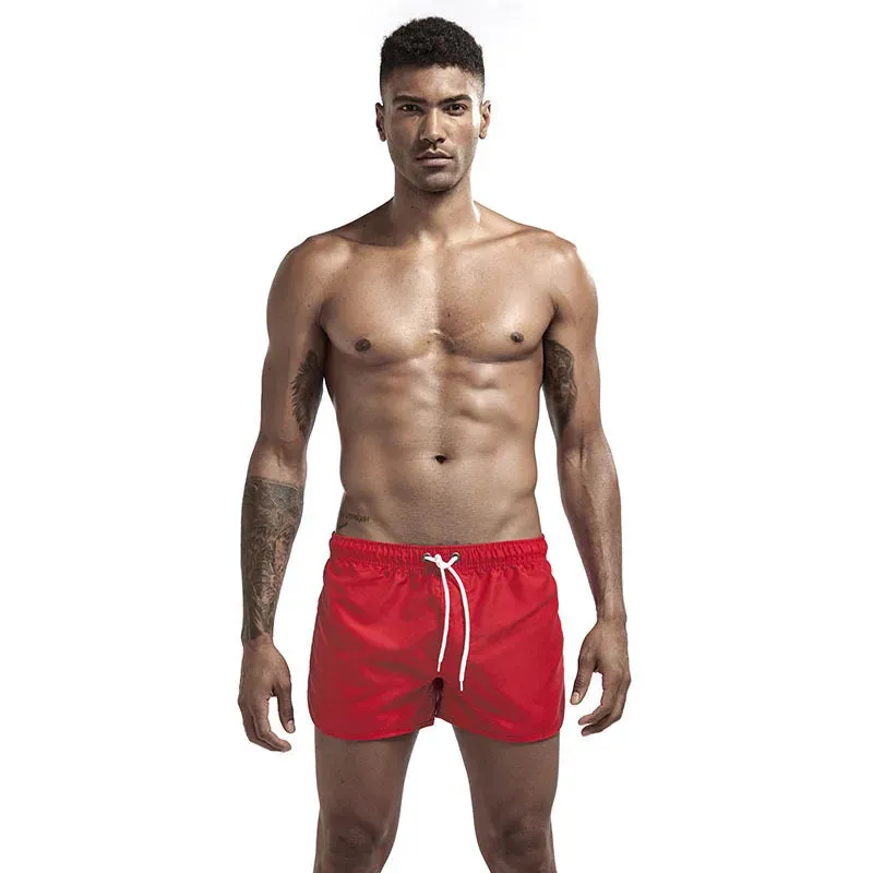 Quick-Dry Men's Swim Trunks with Drawstring Waist and Pockets