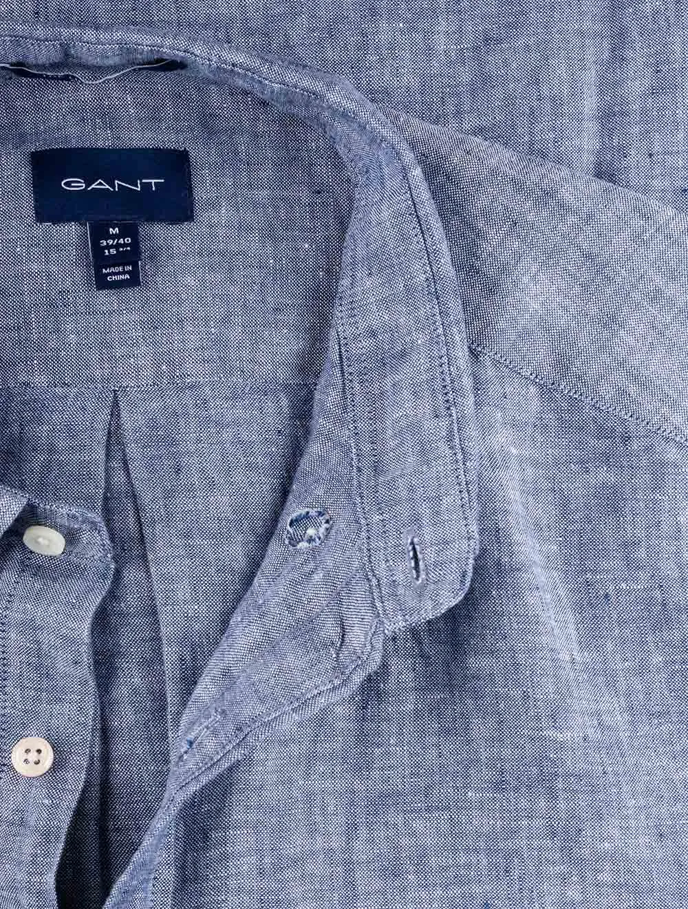 Regular Linen Shirt Button-down Persian Blue