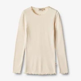 Rib T-Shirt L/S Reese - cream