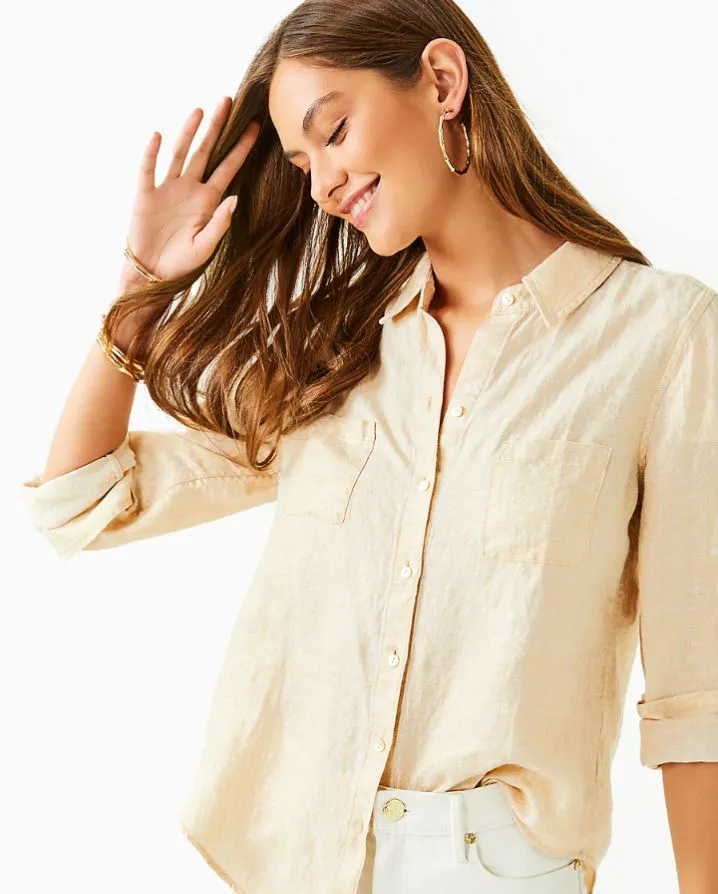 SEA VIEW METALLIC BUTTON DOWN