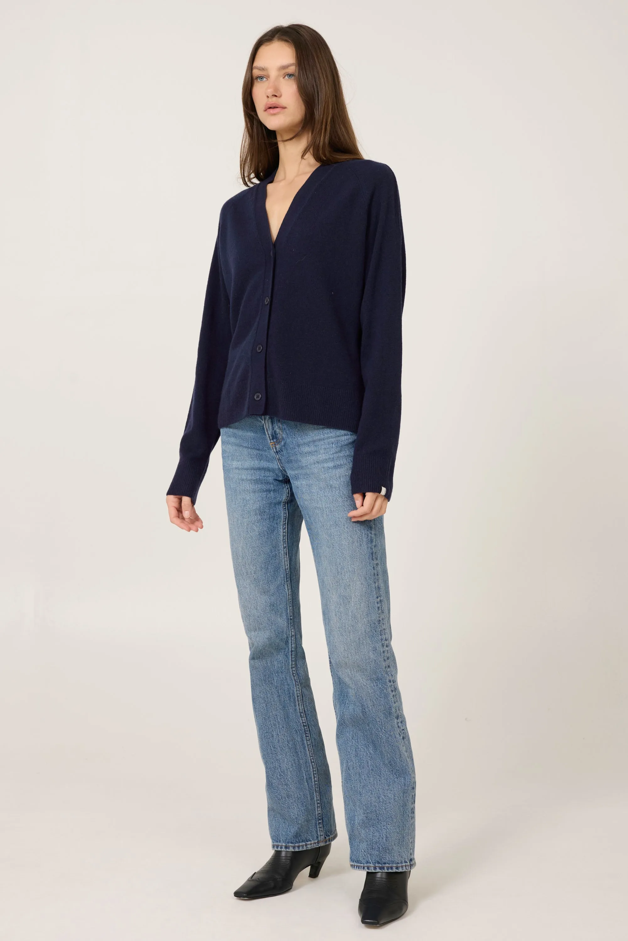 Sloane Cashmere Cardigan - Navy