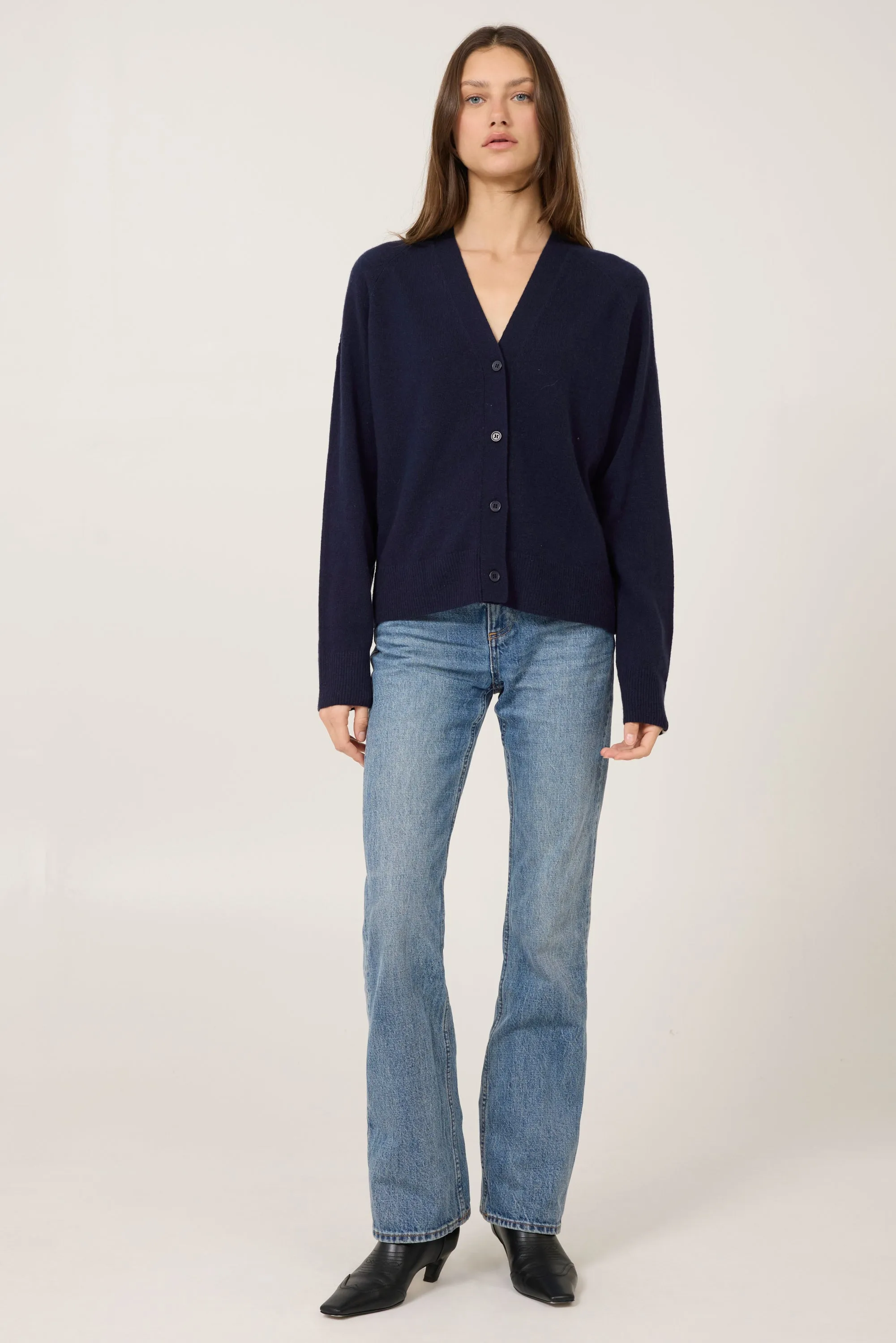 Sloane Cashmere Cardigan - Navy