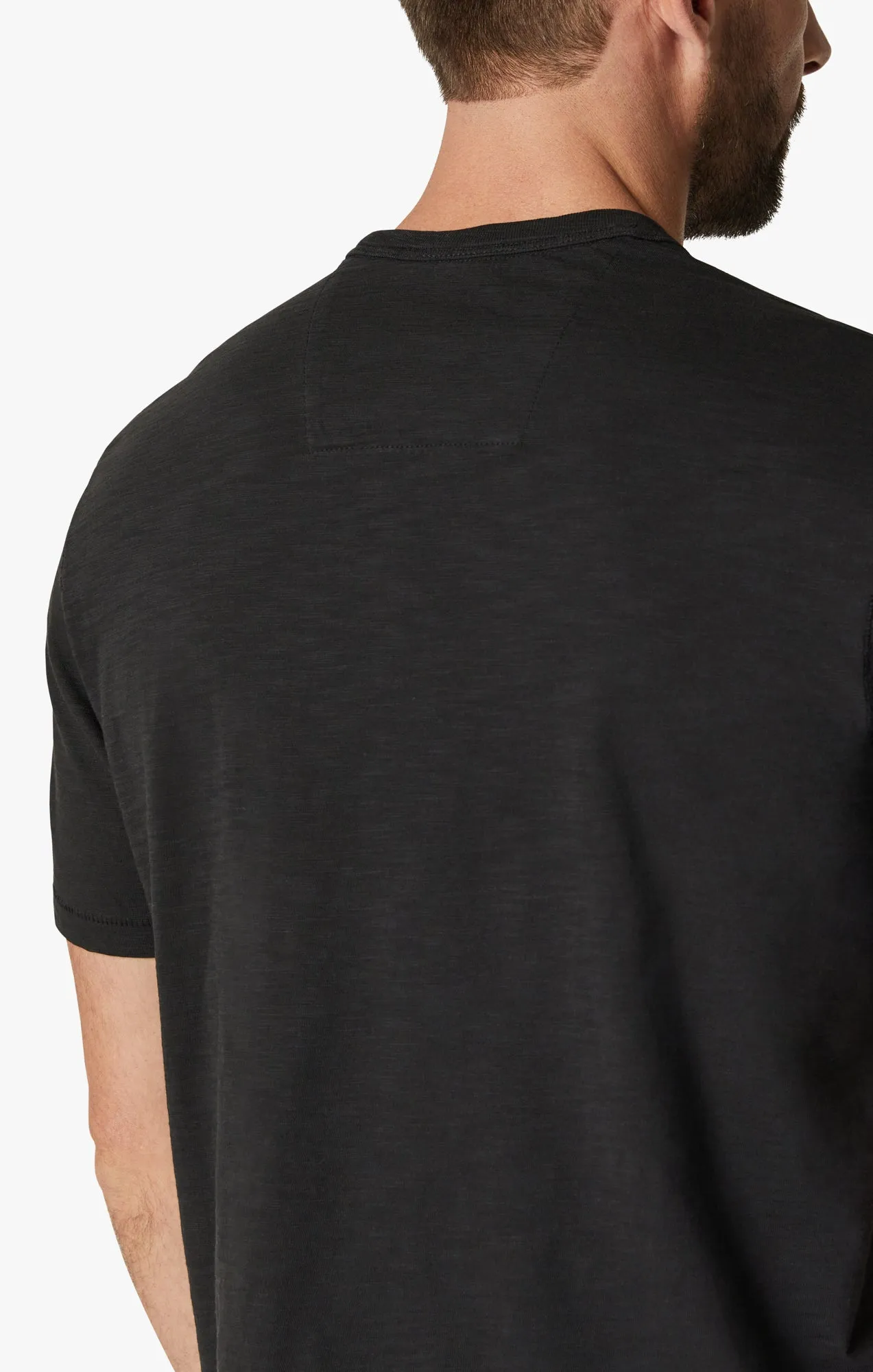 Slub Crew Neck T-Shirt in Black