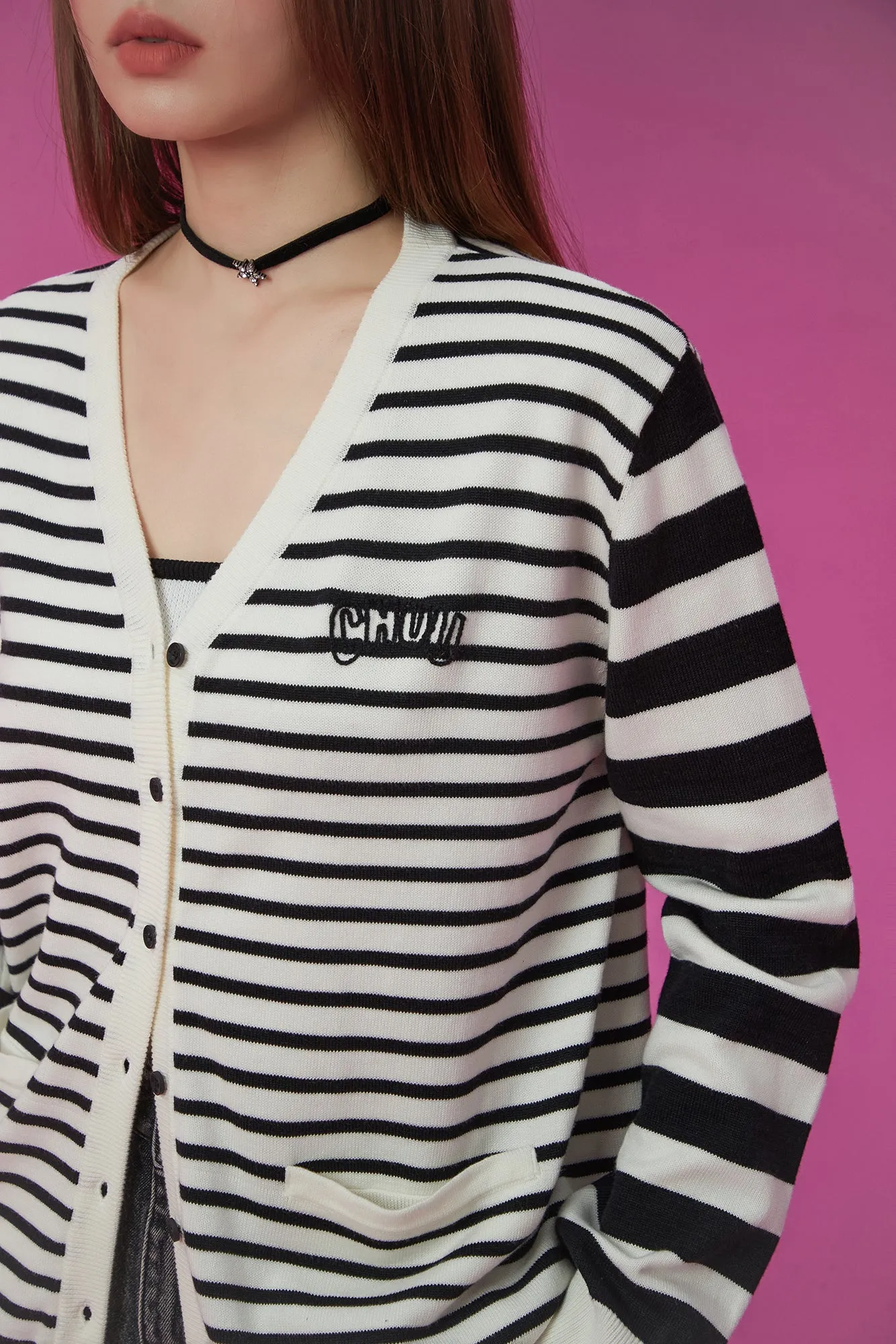 Striped Loose Fit Cardigan