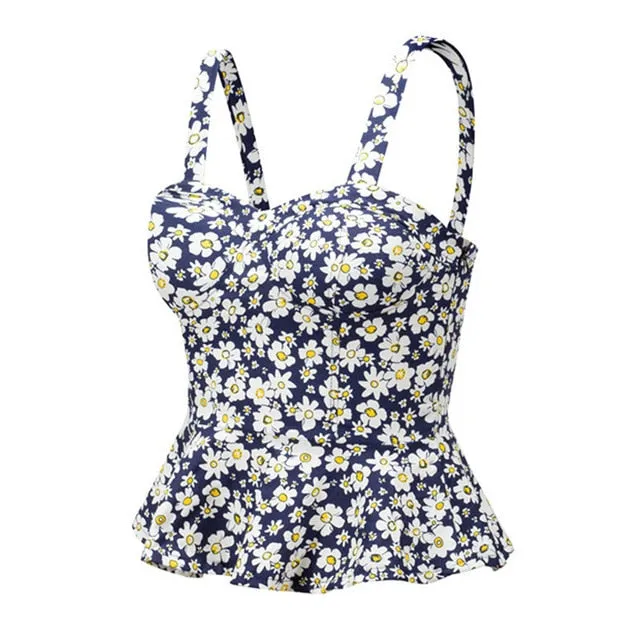 VenusFox Floral Women Tank Top Short Vest Bustier Ruffles Bralette Bra Crop Top