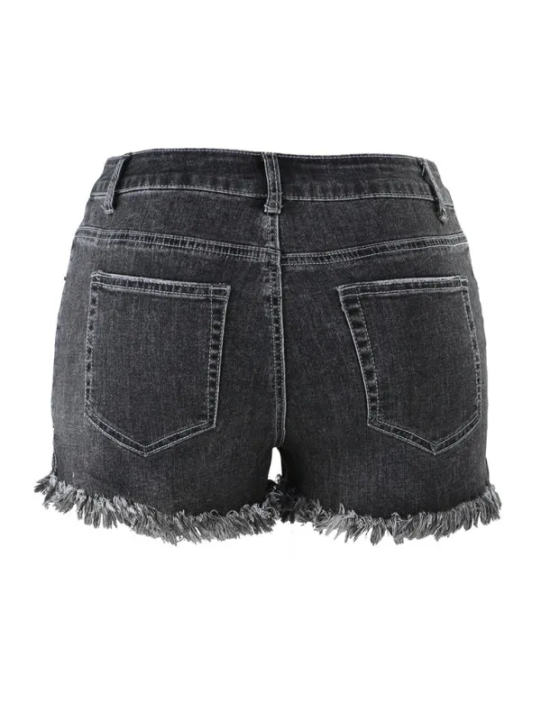 Women's Frayed Hem Denim Shorts