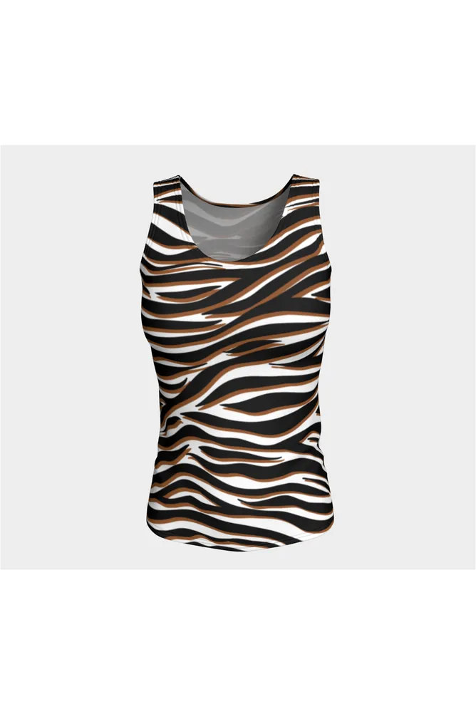 Zebra Print Fitted Tank Top