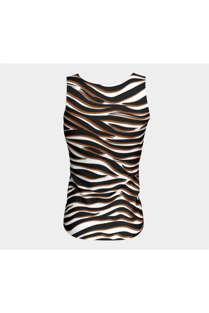 Zebra Print Fitted Tank Top