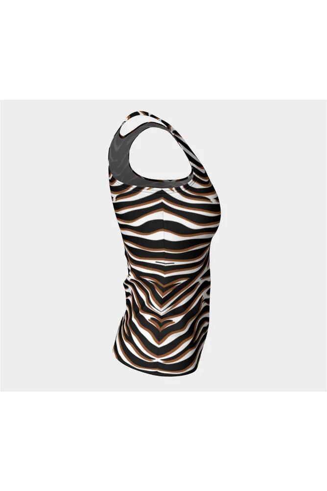 Zebra Print Fitted Tank Top